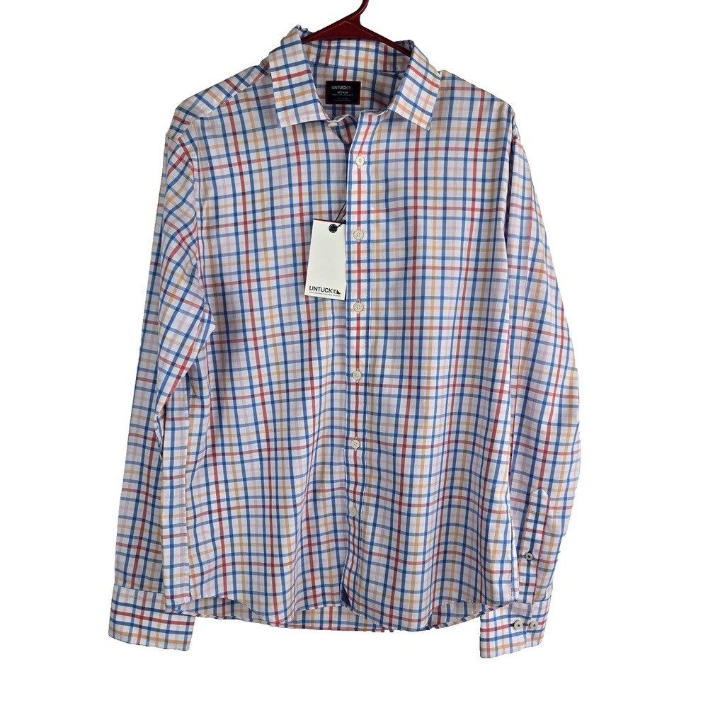 Untuck It Mens Medium Moore Long Sleeve Button Up Wrinkle Free Shirt NWT UT05